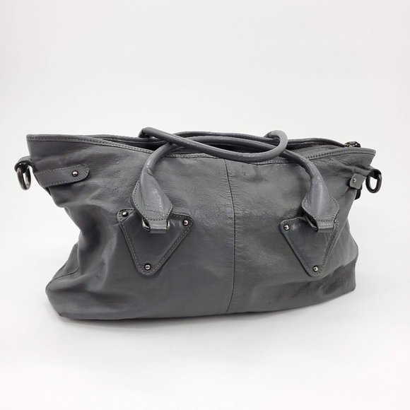 Toscani Bags Toscani Gray Italian Leather Shoulder Tote Bag Poshmark